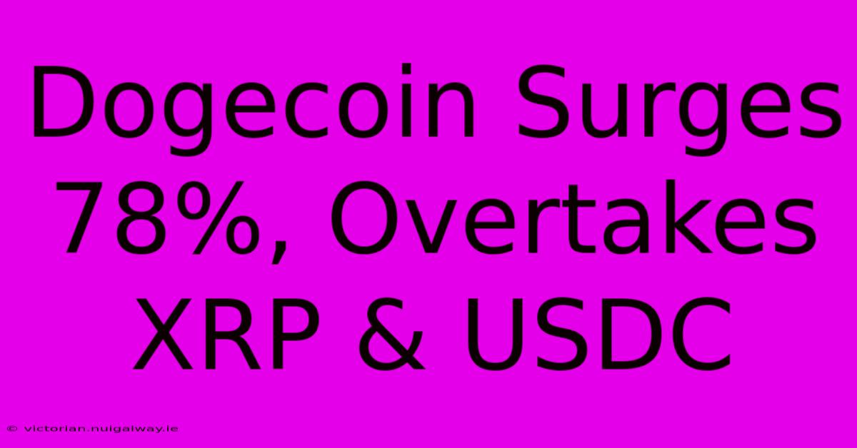 Dogecoin Surges 78%, Overtakes XRP & USDC