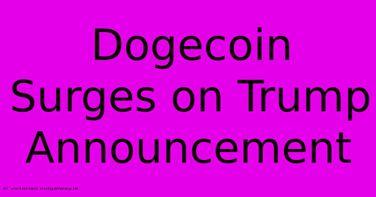 Dogecoin Surges On Trump Announcement