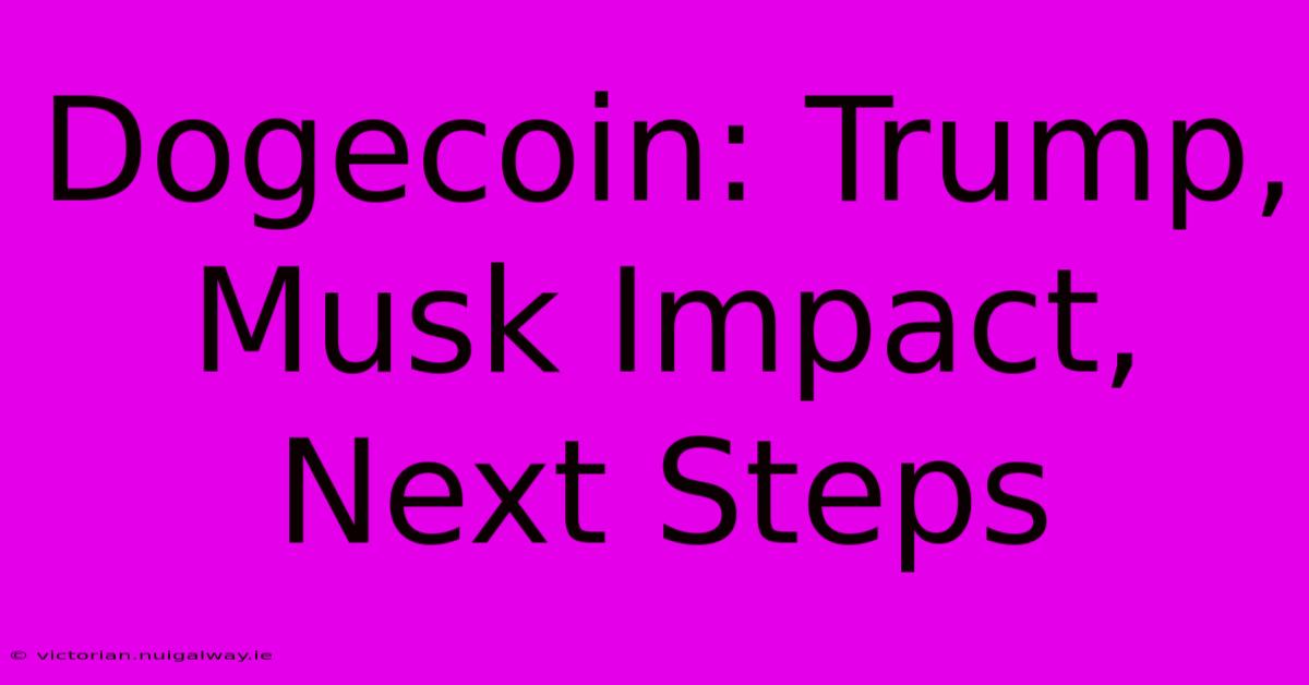 Dogecoin: Trump, Musk Impact, Next Steps 