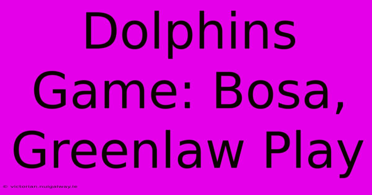 Dolphins Game: Bosa, Greenlaw Play