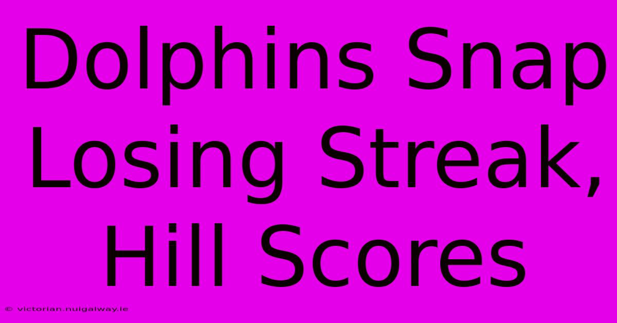 Dolphins Snap Losing Streak, Hill Scores