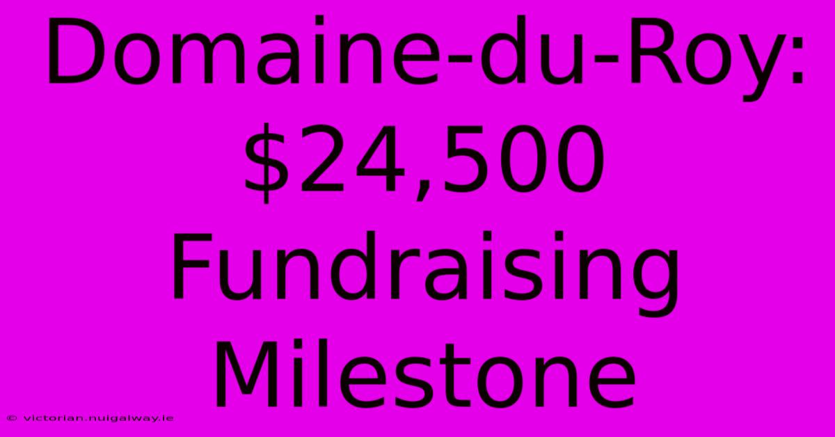 Domaine-du-Roy: $24,500 Fundraising Milestone