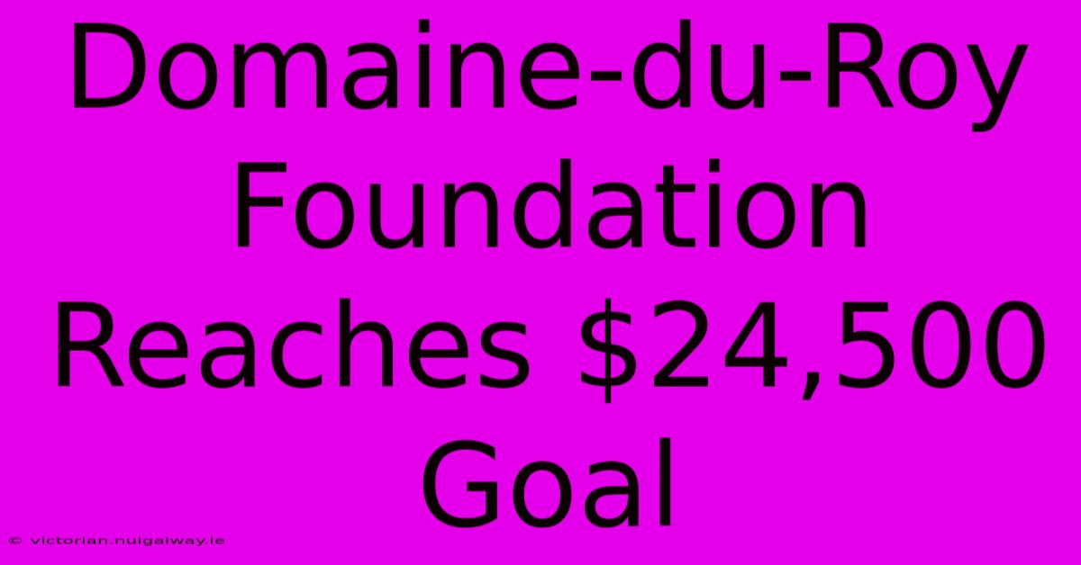 Domaine-du-Roy Foundation Reaches $24,500 Goal