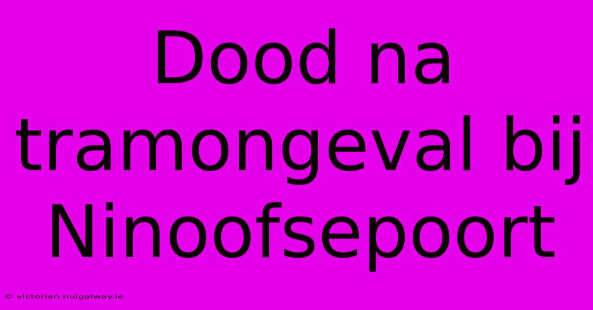 Dood Na Tramongeval Bij Ninoofsepoort 