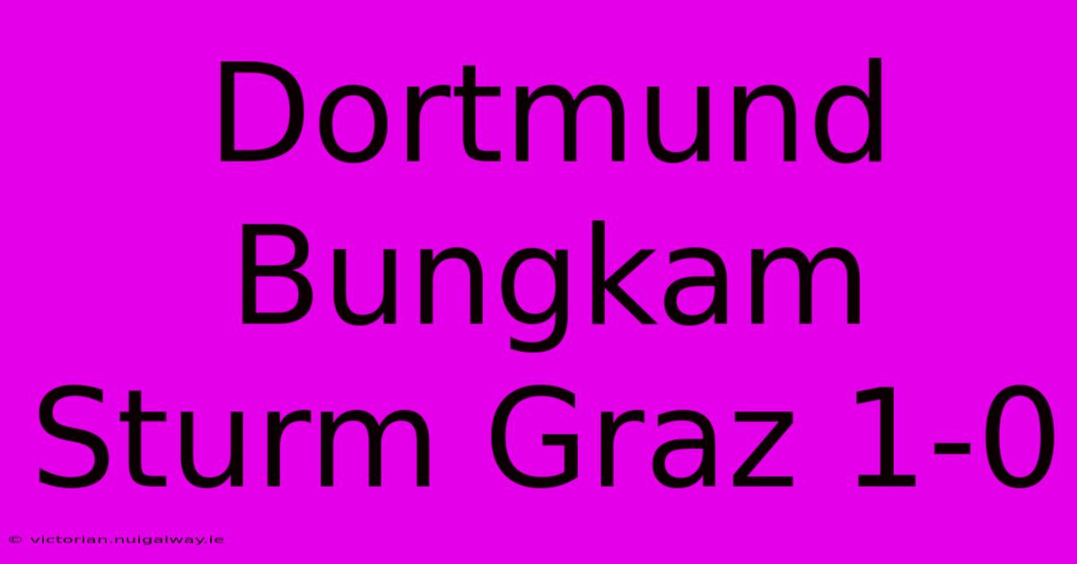 Dortmund Bungkam Sturm Graz 1-0 