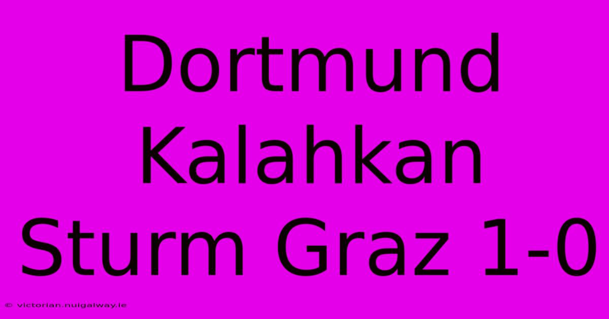 Dortmund Kalahkan Sturm Graz 1-0