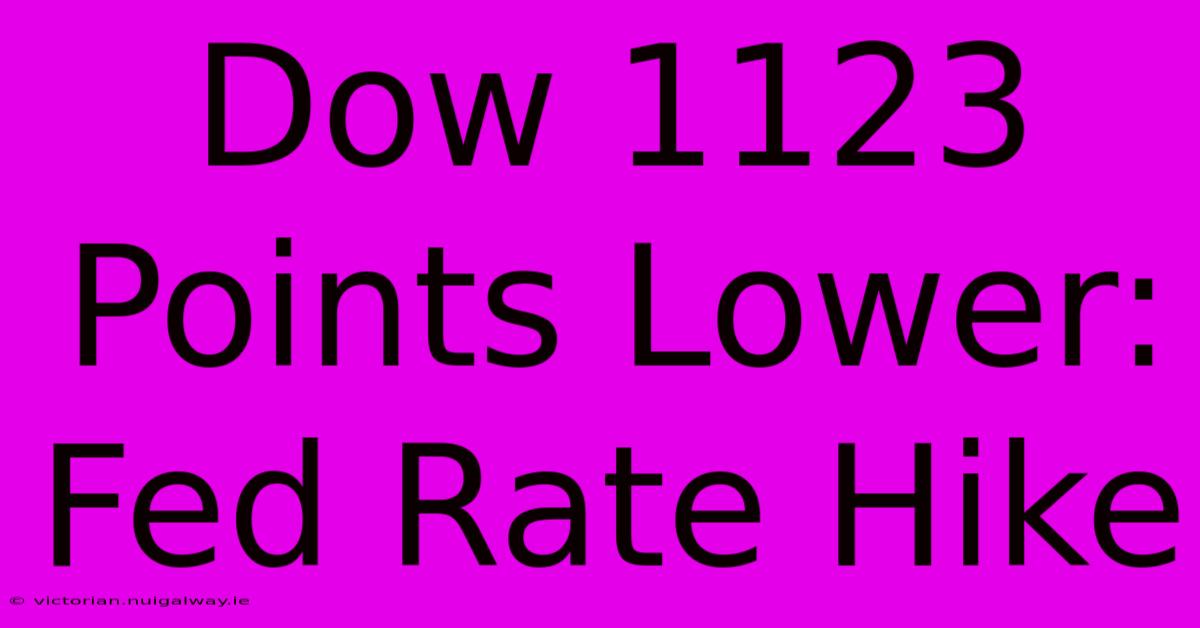 Dow 1123 Points Lower: Fed Rate Hike