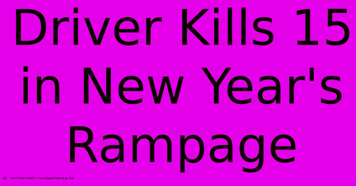 Driver Kills 15 In New Year's Rampage