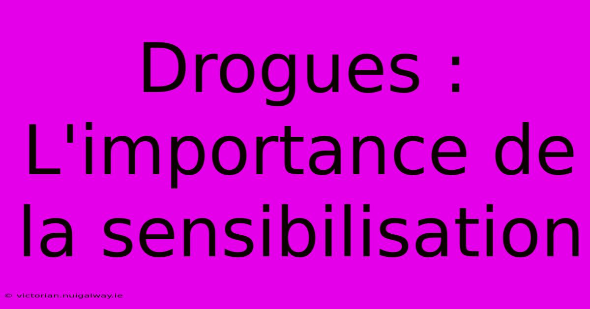 Drogues : L'importance De La Sensibilisation