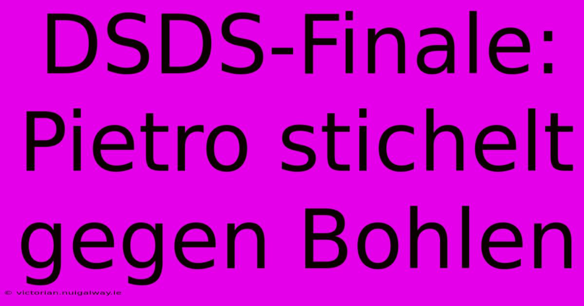 DSDS-Finale: Pietro Stichelt Gegen Bohlen