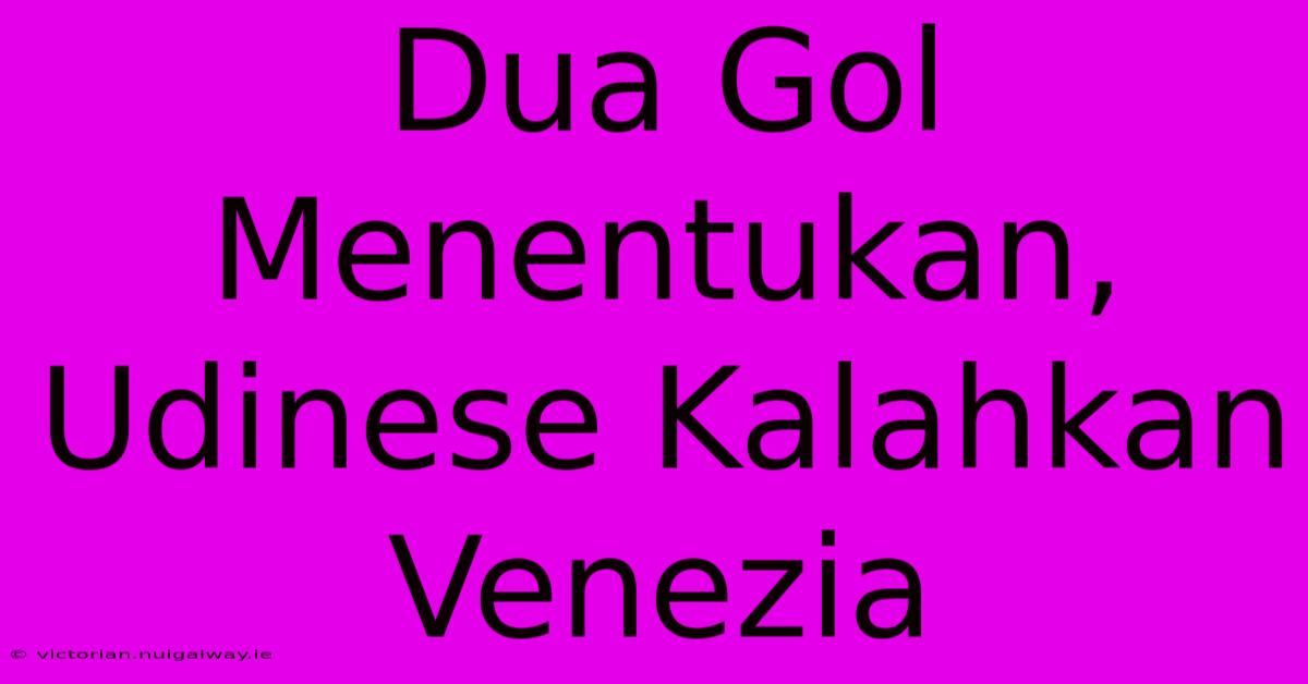 Dua Gol Menentukan, Udinese Kalahkan Venezia