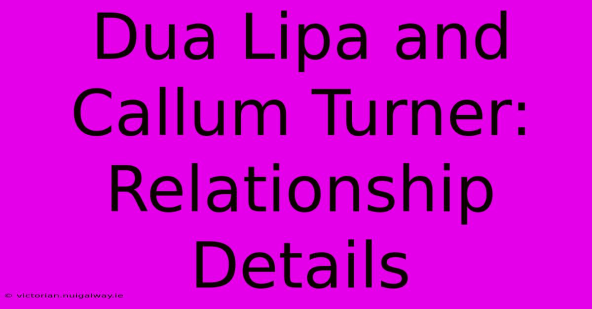 Dua Lipa And Callum Turner: Relationship Details