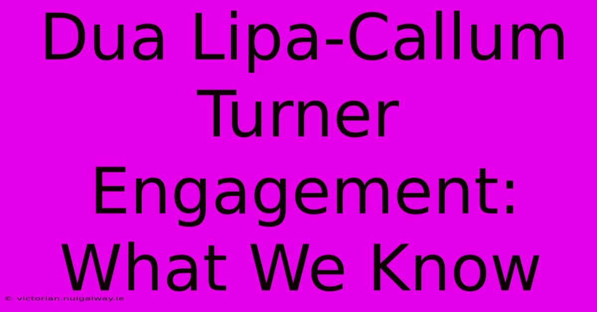 Dua Lipa-Callum Turner Engagement: What We Know