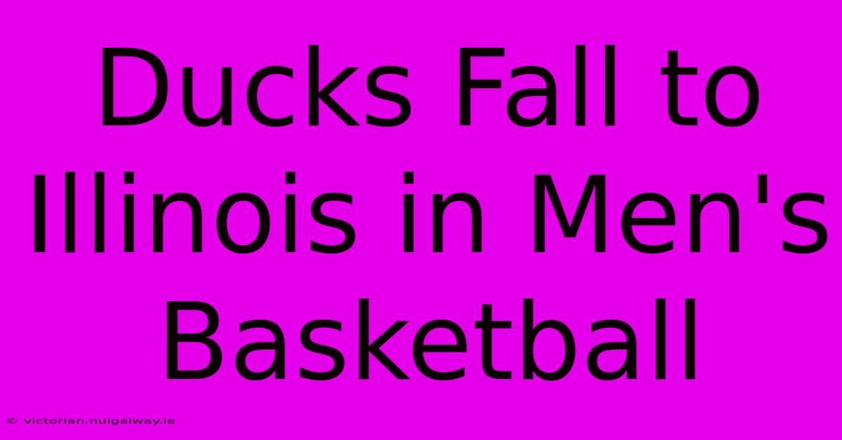 Ducks Fall To Illinois In Men's Basketball