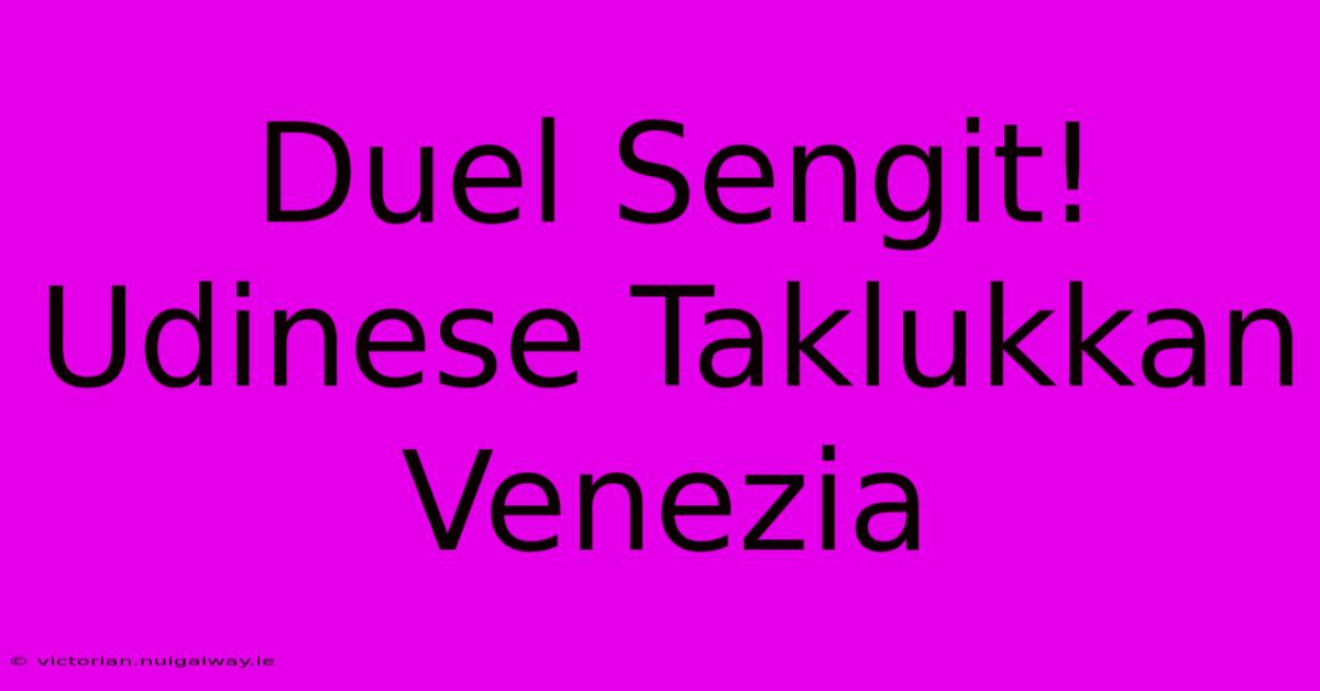 Duel Sengit! Udinese Taklukkan Venezia