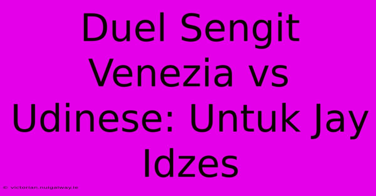 Duel Sengit Venezia Vs Udinese: Untuk Jay Idzes