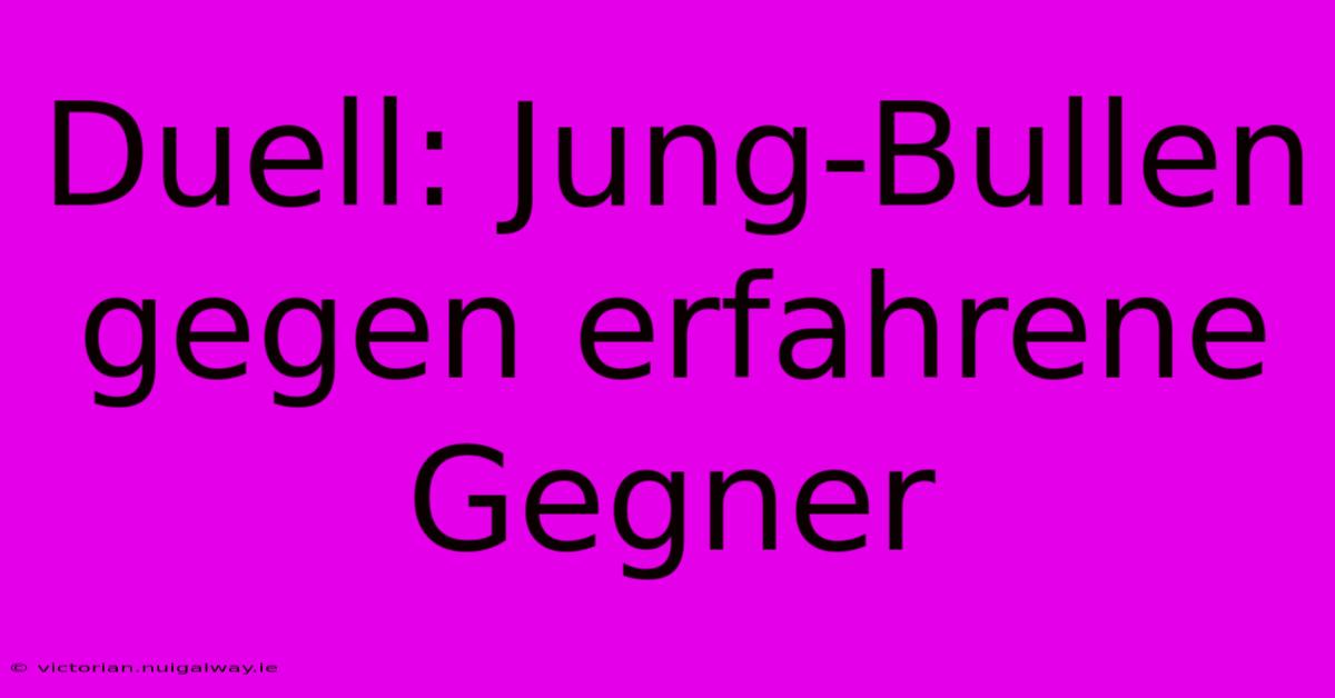 Duell: Jung-Bullen Gegen Erfahrene Gegner 