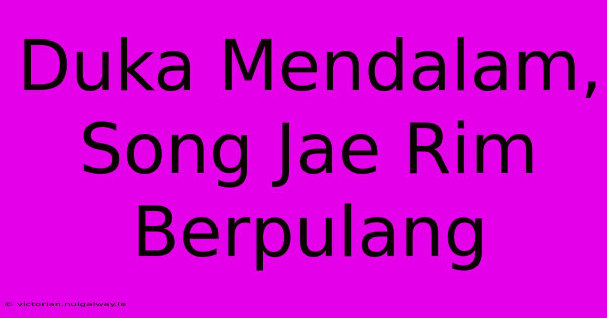 Duka Mendalam, Song Jae Rim Berpulang