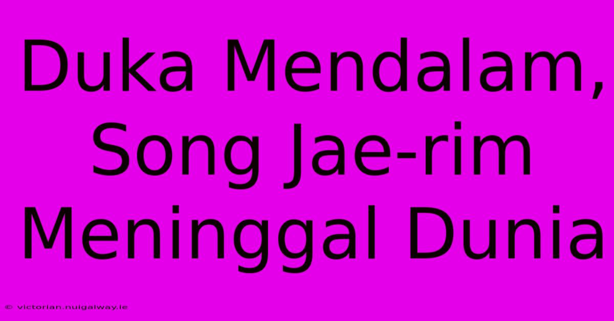 Duka Mendalam, Song Jae-rim Meninggal Dunia