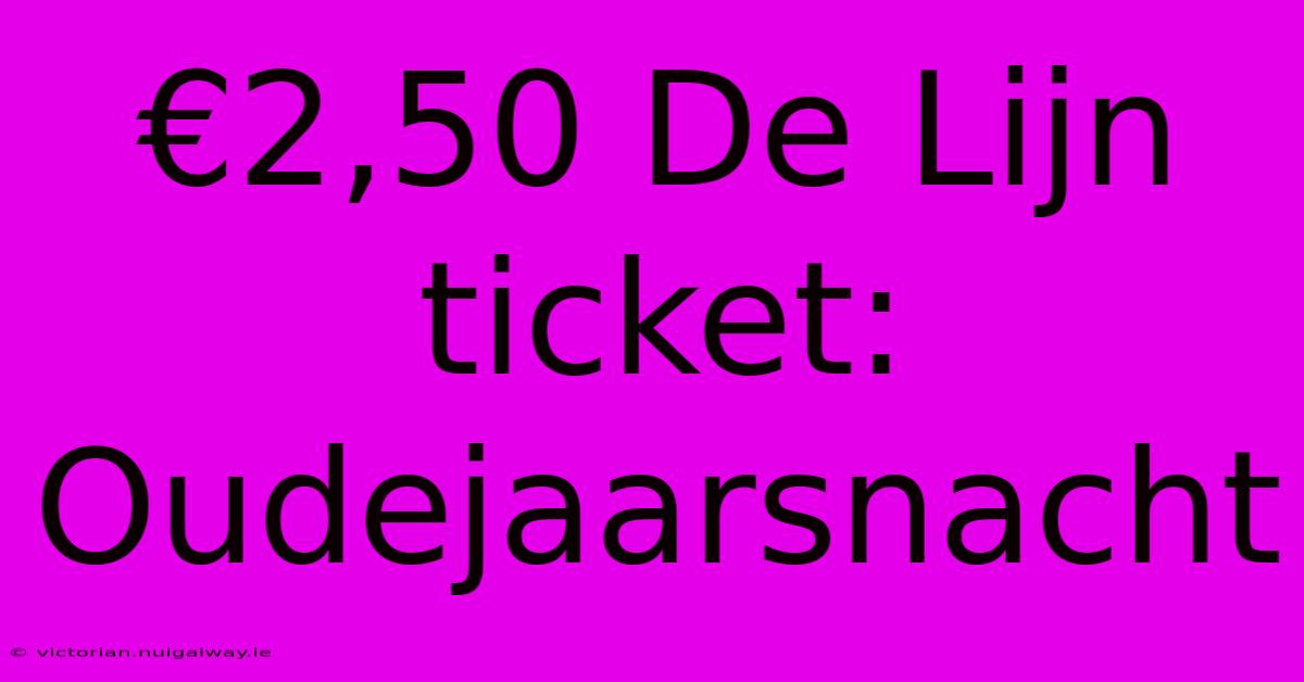 €2,50 De Lijn Ticket: Oudejaarsnacht