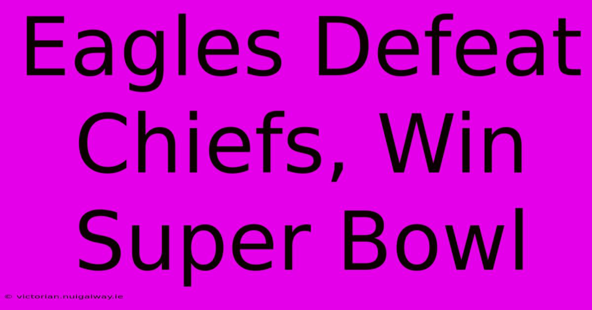 Eagles Defeat Chiefs, Win Super Bowl