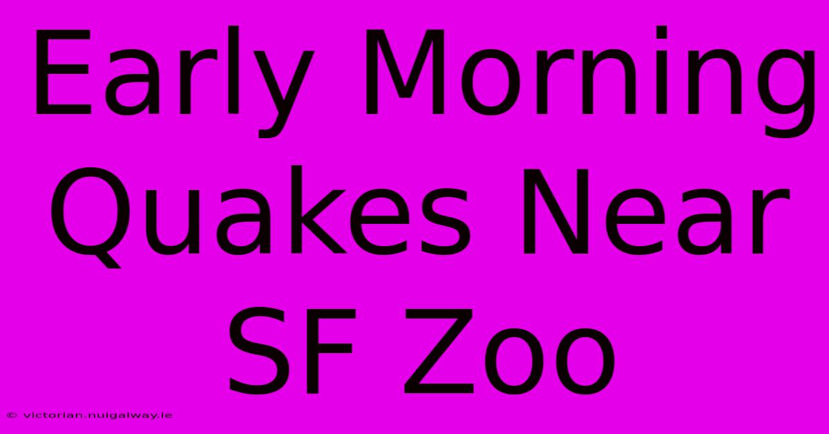 Early Morning Quakes Near SF Zoo