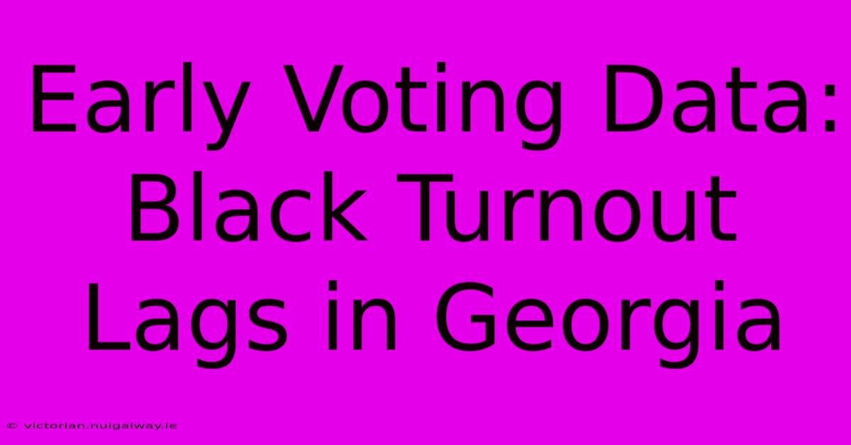 Early Voting Data: Black Turnout Lags In Georgia