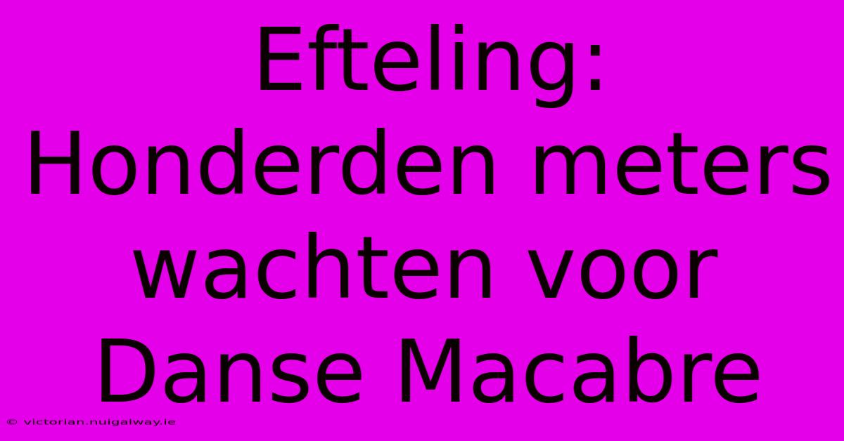 Efteling: Honderden Meters Wachten Voor Danse Macabre