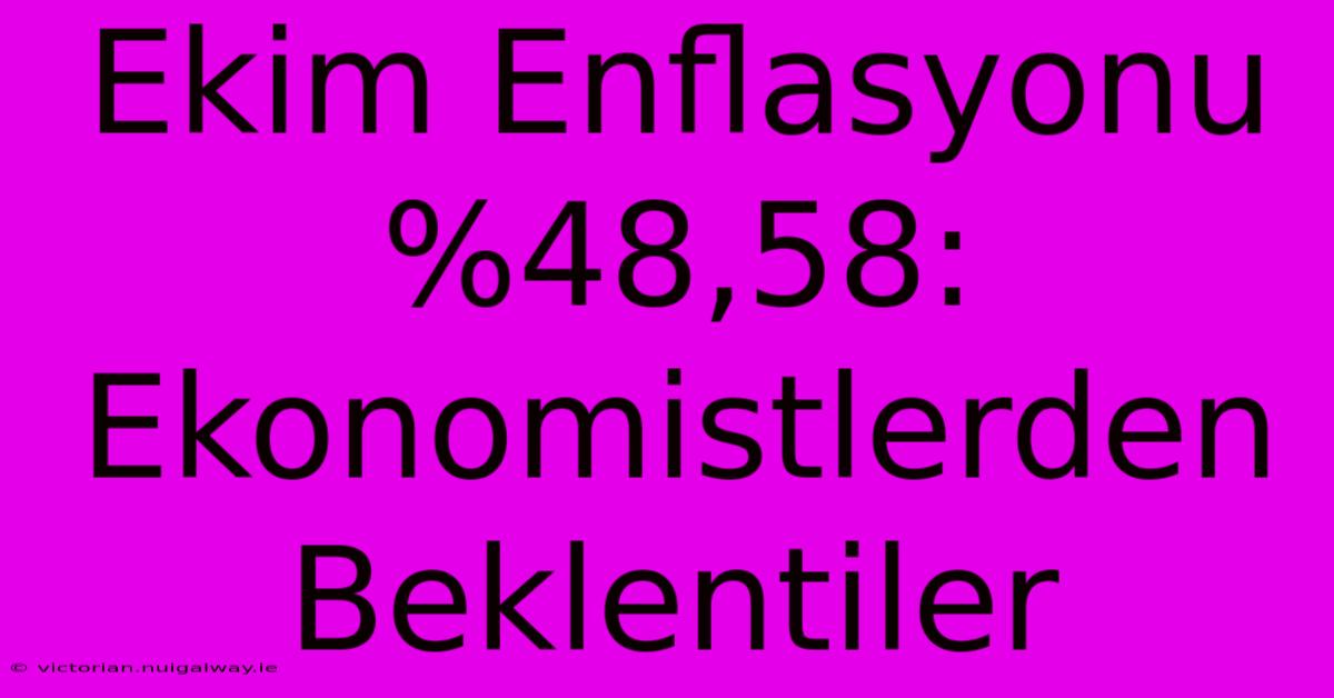 Ekim Enflasyonu %48,58: Ekonomistlerden Beklentiler  