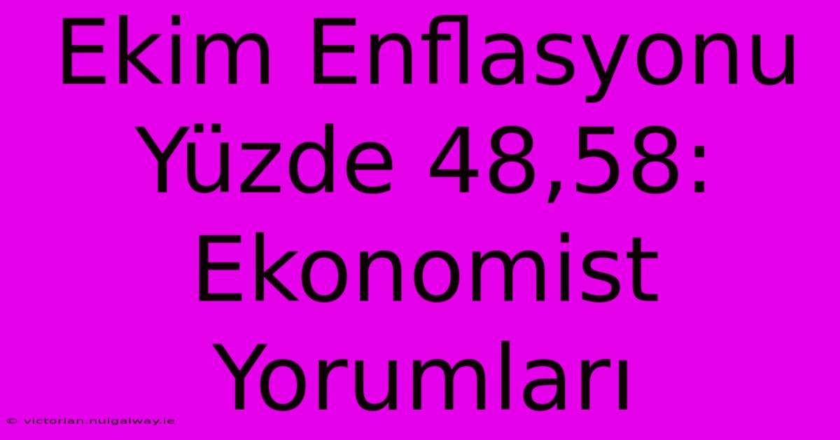 Ekim Enflasyonu Yüzde 48,58: Ekonomist Yorumları