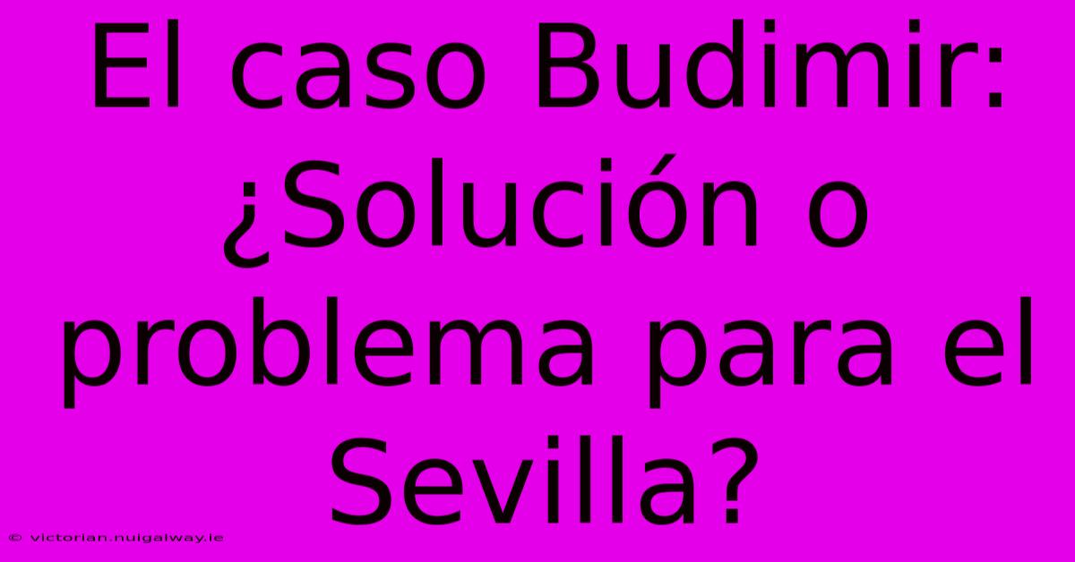 El Caso Budimir: ¿Solución O Problema Para El Sevilla?