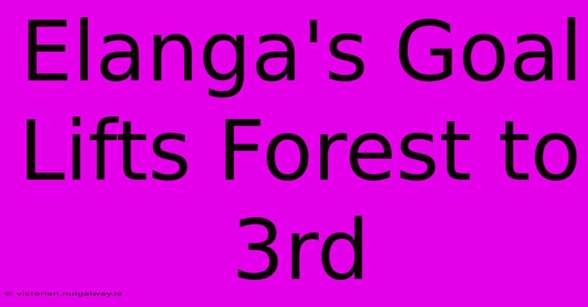 Elanga's Goal Lifts Forest To 3rd