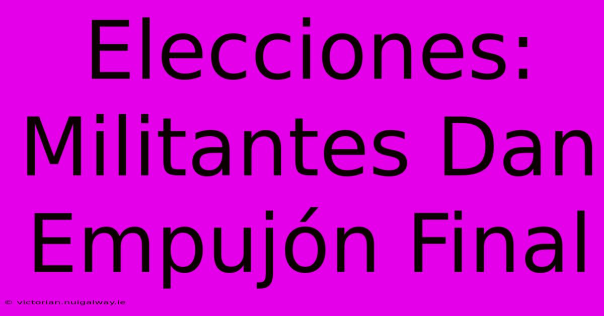 Elecciones: Militantes Dan Empujón Final