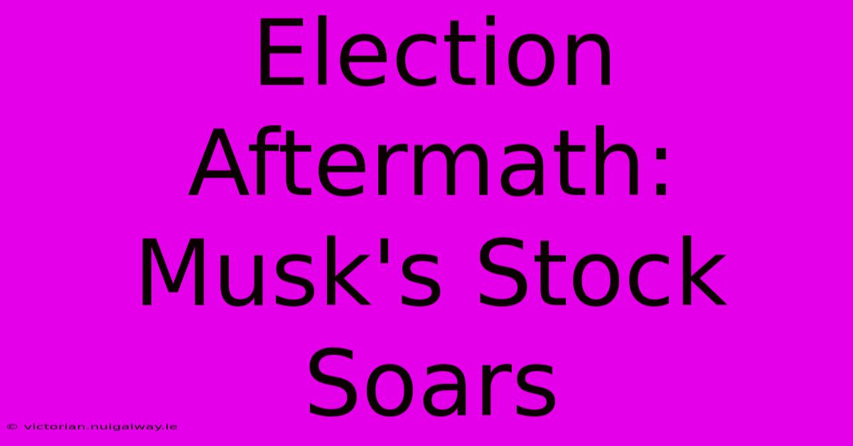 Election Aftermath: Musk's Stock Soars