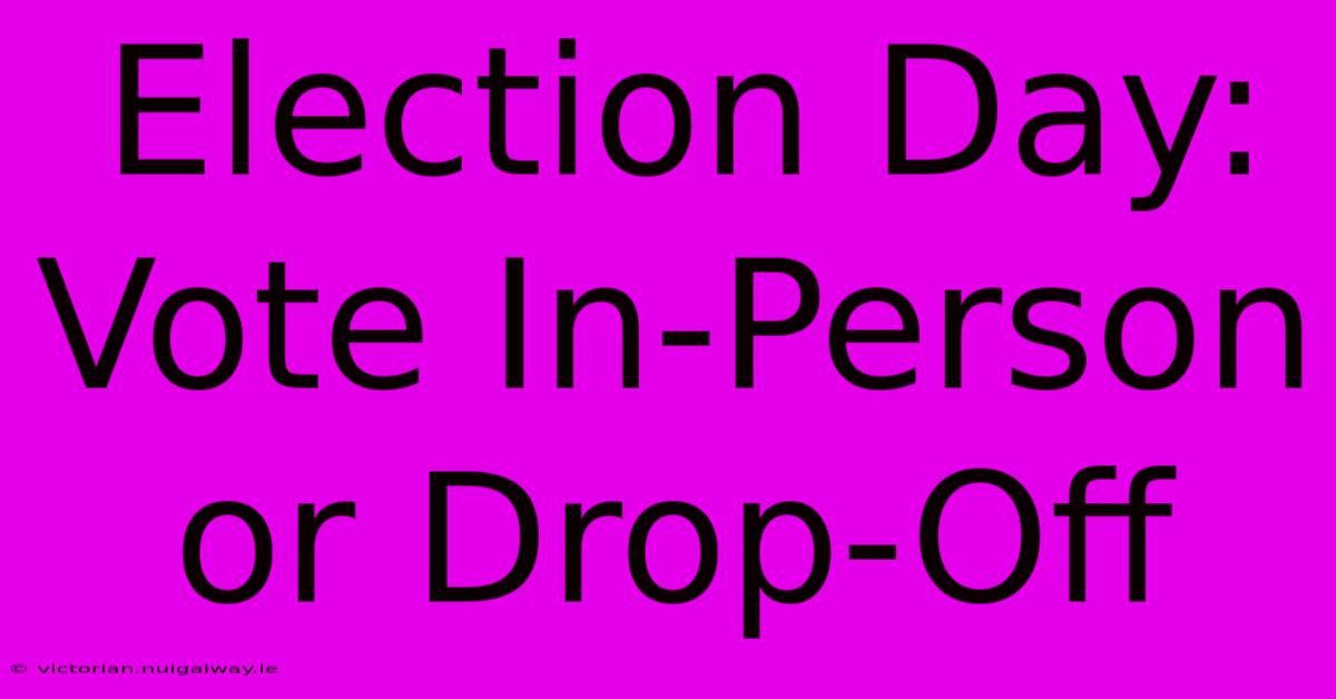 Election Day: Vote In-Person Or Drop-Off