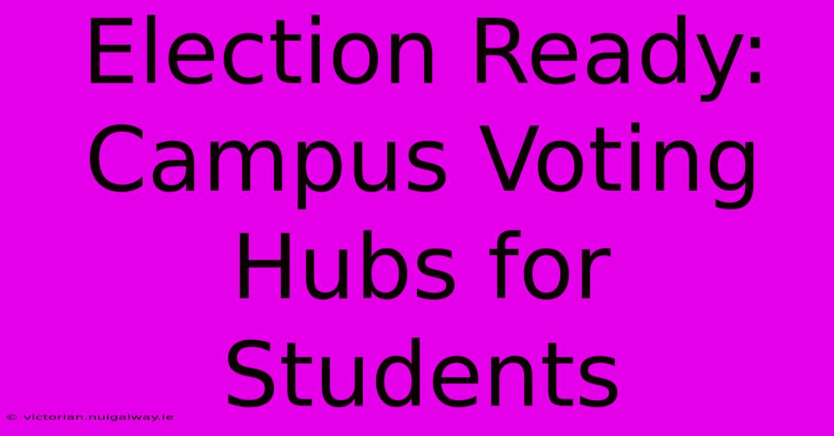 Election Ready: Campus Voting Hubs For Students