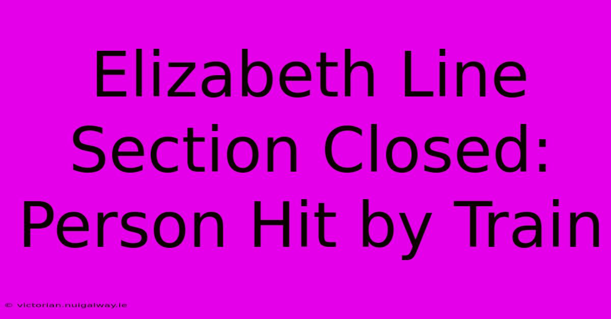 Elizabeth Line Section Closed: Person Hit By Train