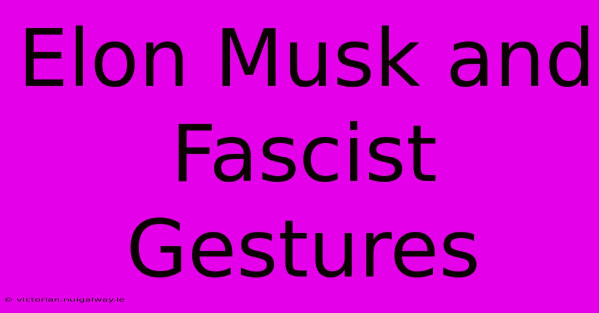 Elon Musk And Fascist Gestures