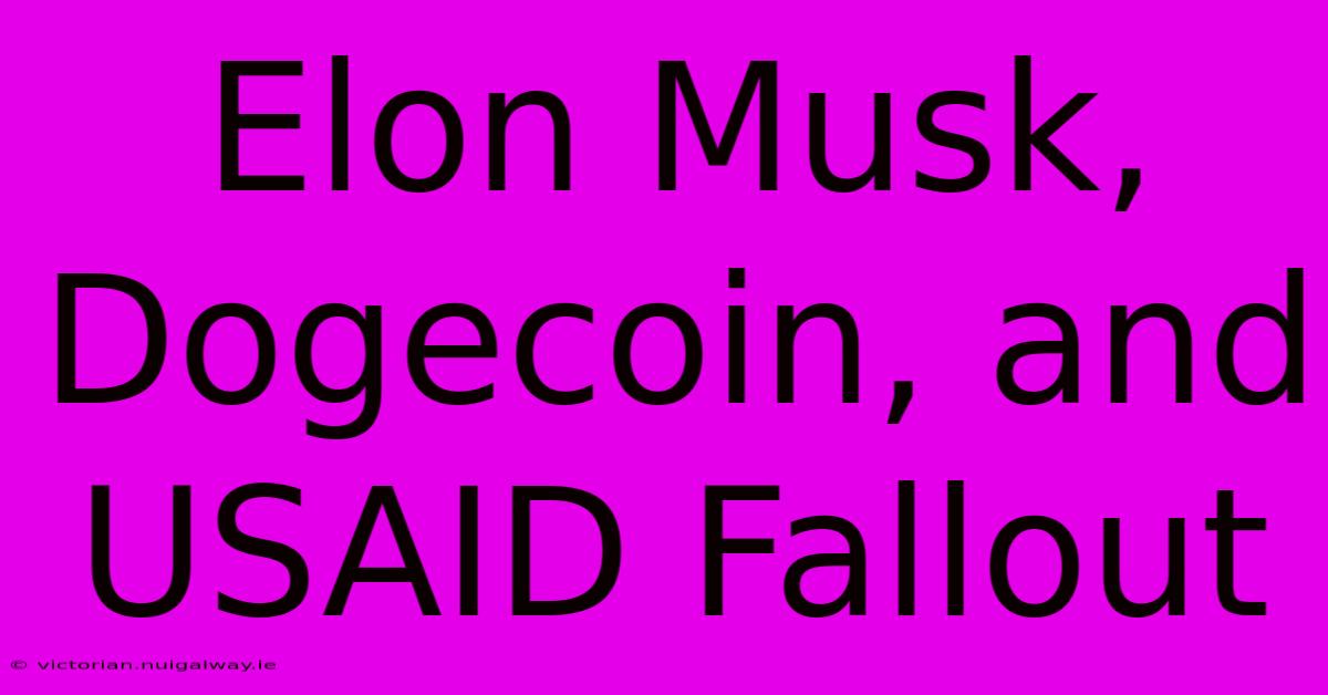 Elon Musk, Dogecoin, And USAID Fallout