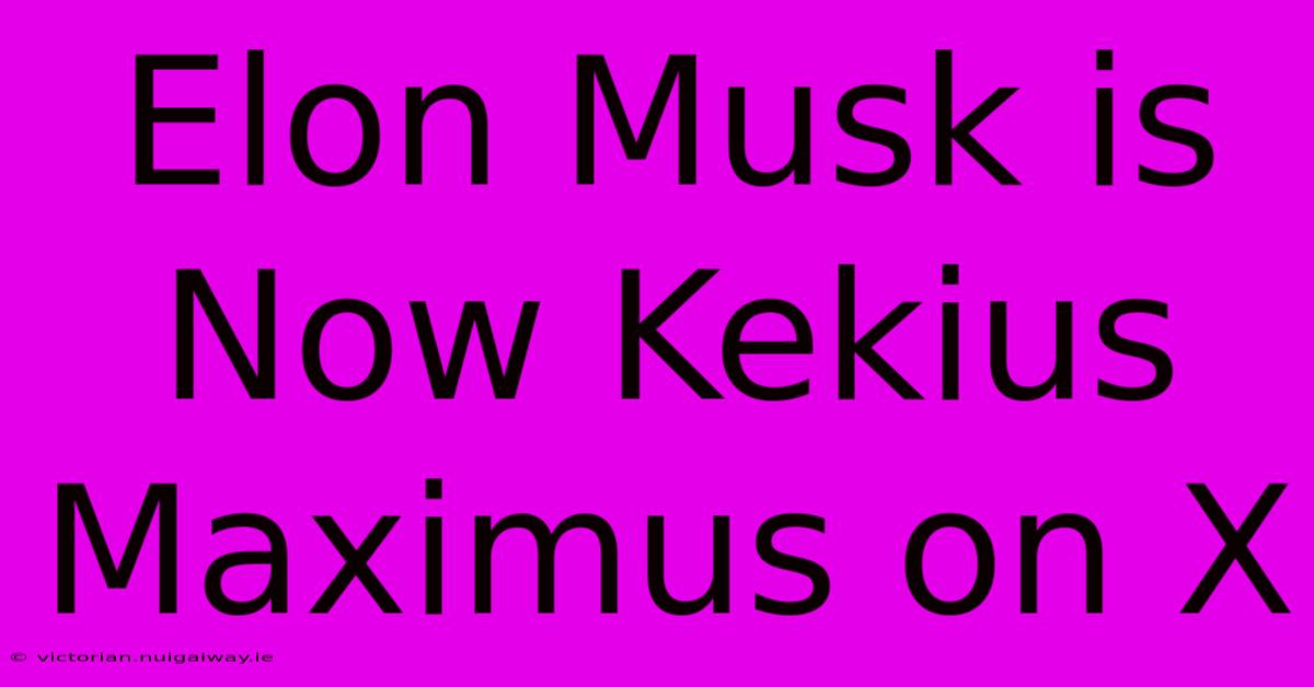 Elon Musk Is Now Kekius Maximus On X