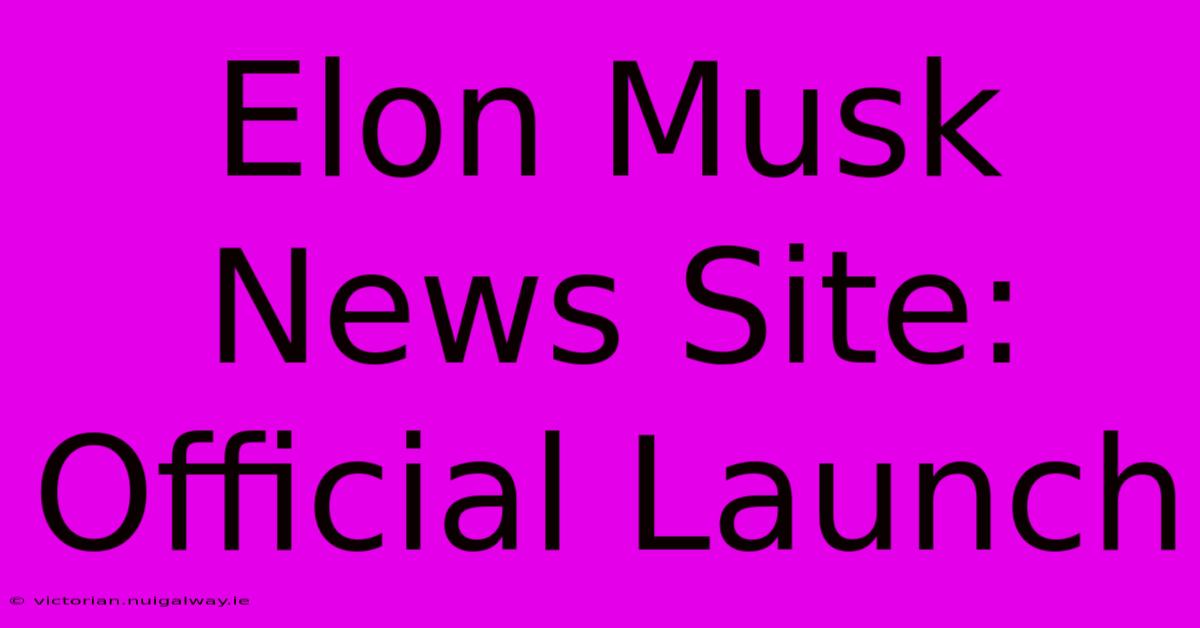 Elon Musk News Site: Official Launch