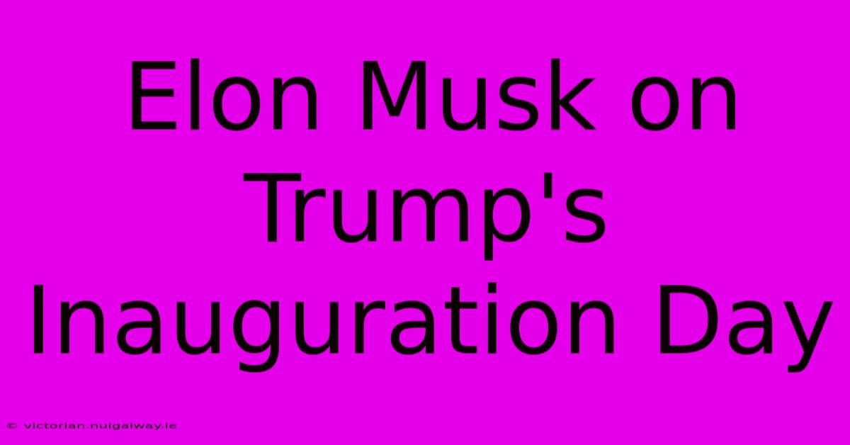 Elon Musk On Trump's Inauguration Day