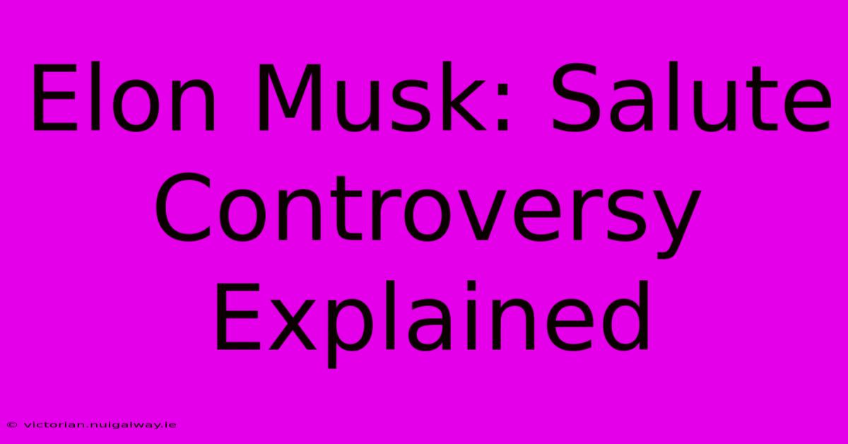 Elon Musk: Salute Controversy Explained