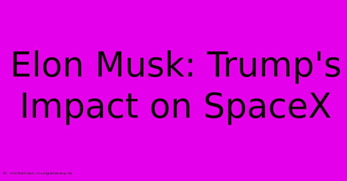 Elon Musk: Trump's Impact On SpaceX