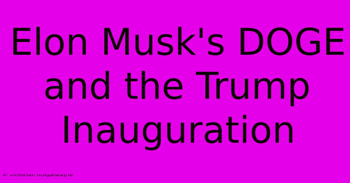 Elon Musk's DOGE And The Trump Inauguration