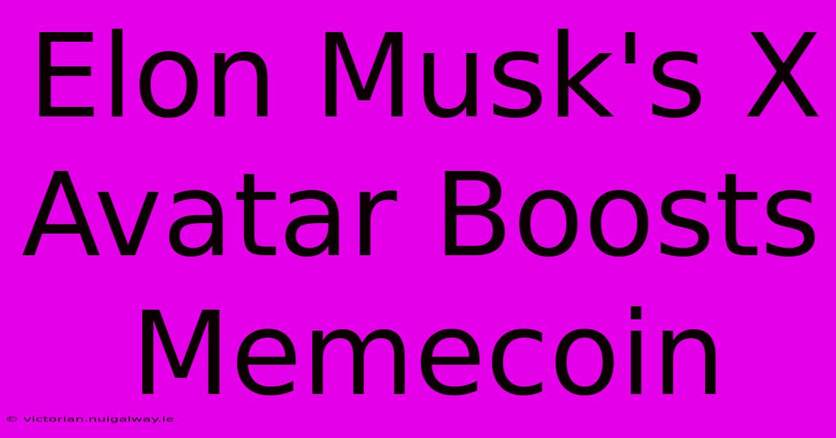 Elon Musk's X Avatar Boosts Memecoin