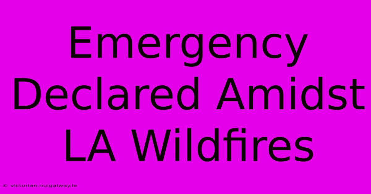 Emergency Declared Amidst LA Wildfires