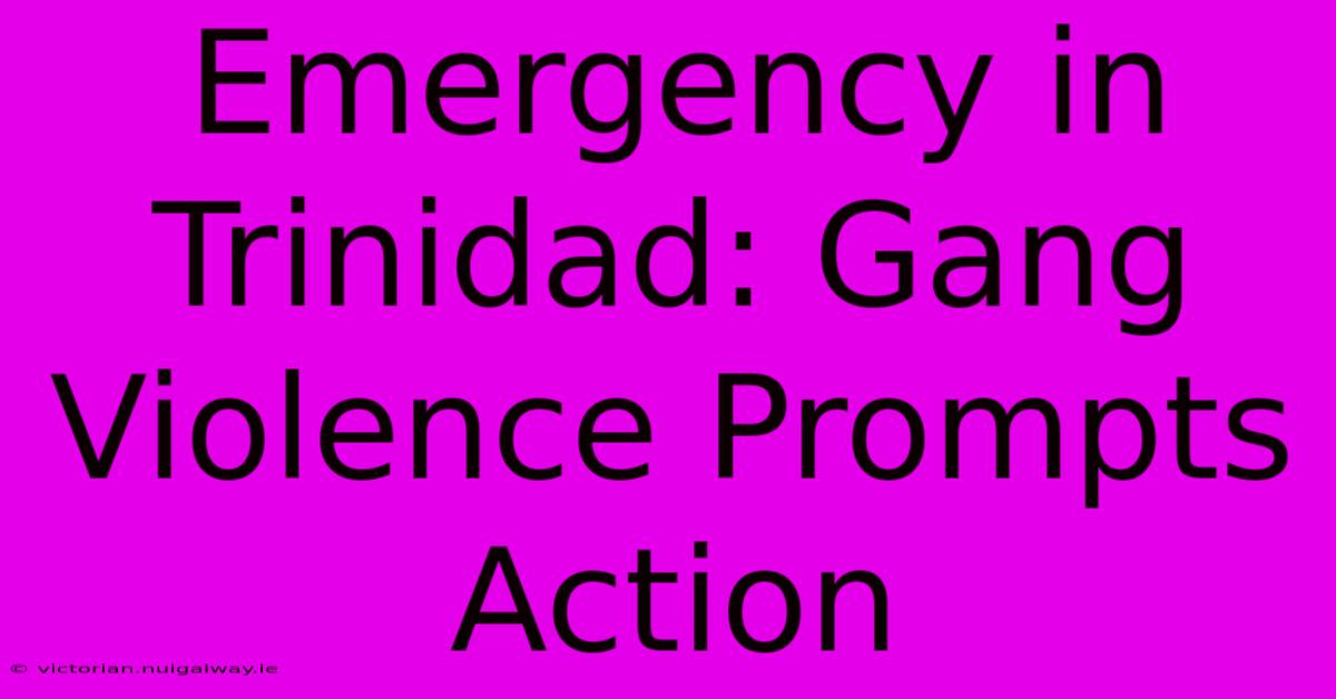 Emergency In Trinidad: Gang Violence Prompts Action