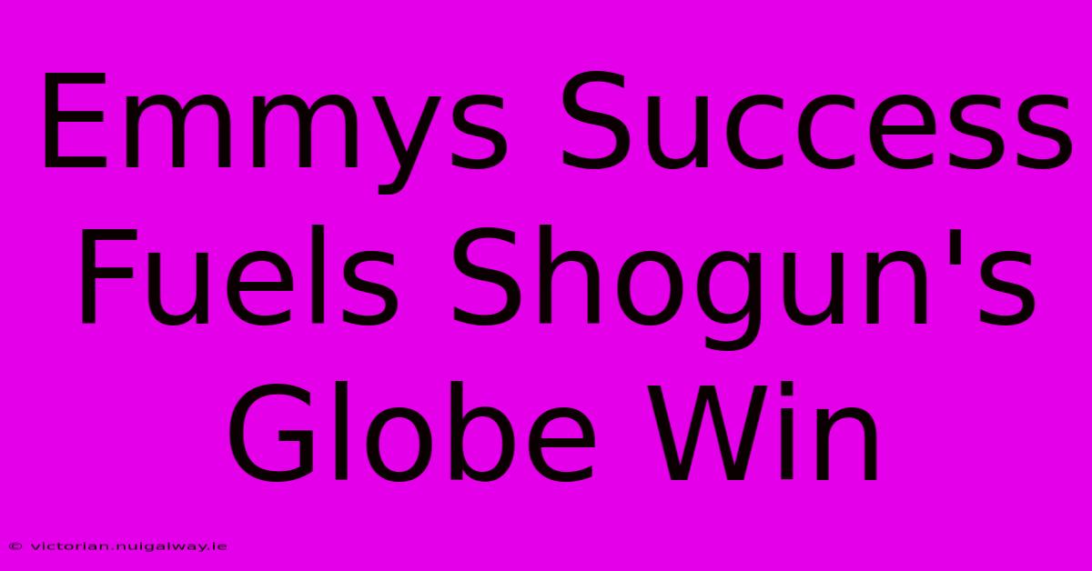 Emmys Success Fuels Shogun's Globe Win