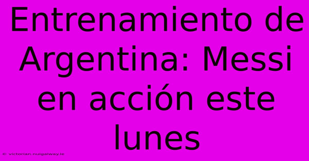 Entrenamiento De Argentina: Messi En Acción Este Lunes 